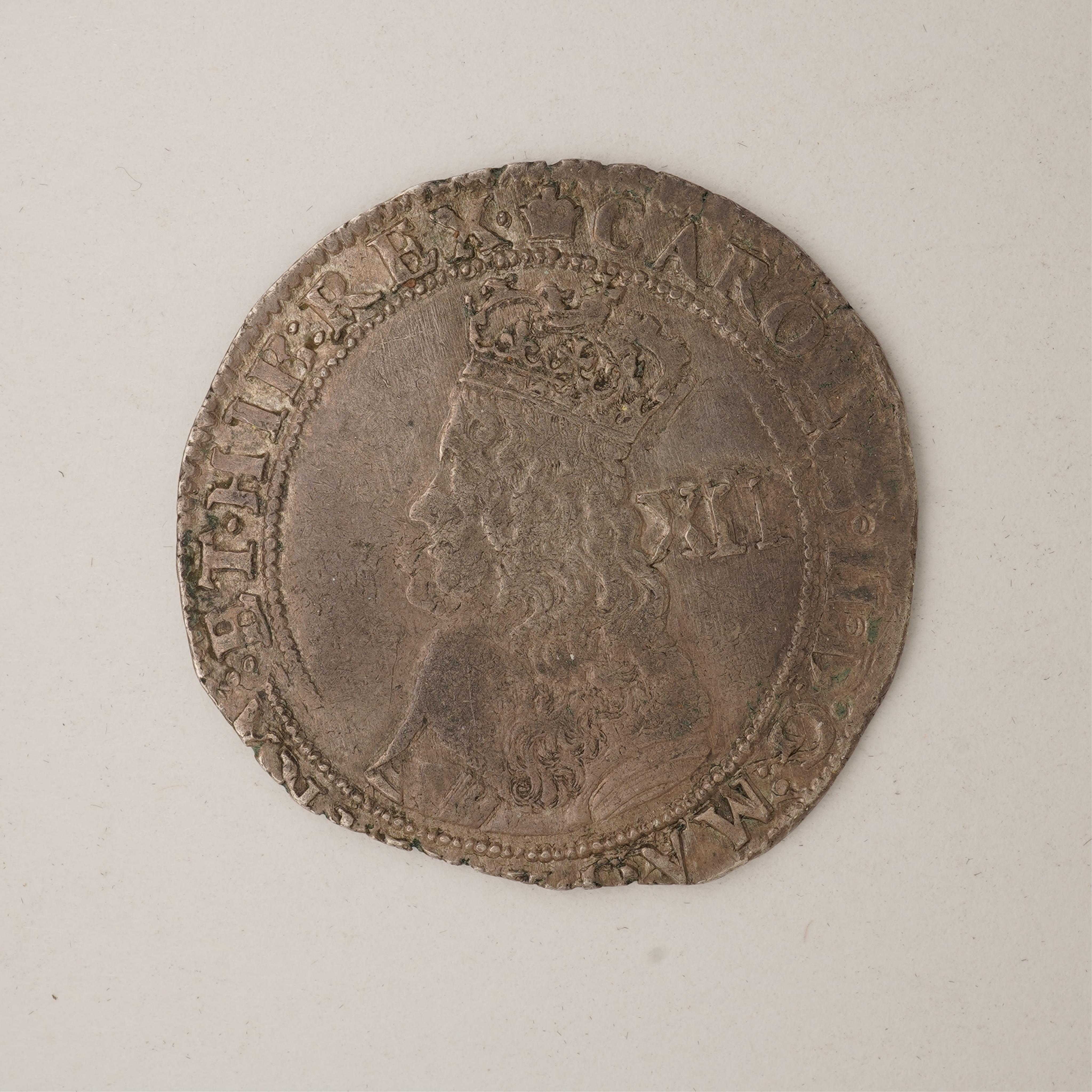 British hammered coins, Charles II (1660-85), silver shilling, third issue, mm. crown, S. 3322, irregular flan otherwise VF, ex. Coincraft